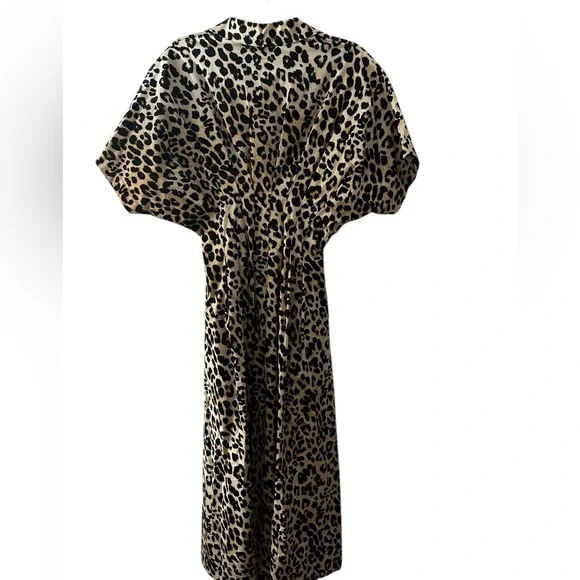 Anthropologie Tobie Pleated Shirt Dress Sz M NEW animal print - Picture 12 of 12